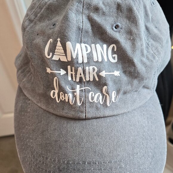 Accessories - Baseball Hat - Camping hair don't care - EUC